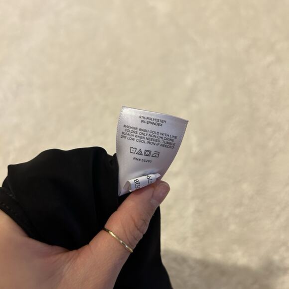 Express Women’s Body Contour Bodysuit Sz S Black Business Core Preppy Minimalist - Picture 6 of 6